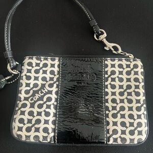 Coach Black and White Geometric Clutch